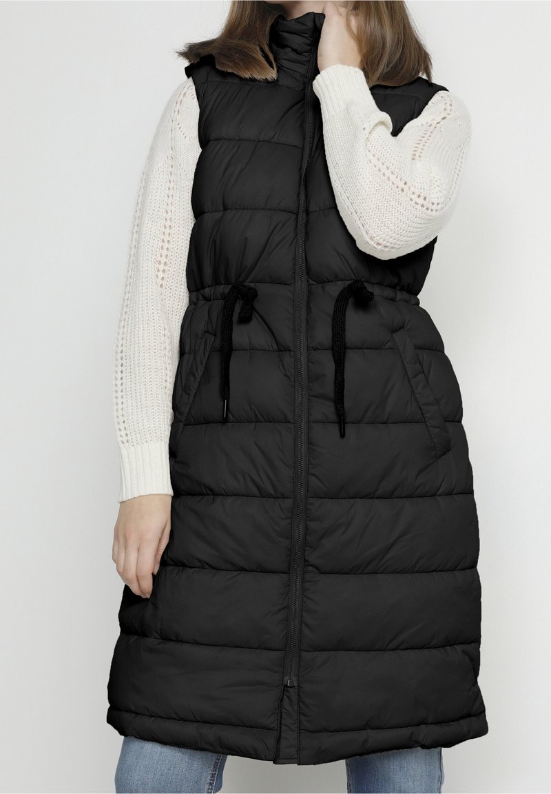Cream Veste sans manches - black