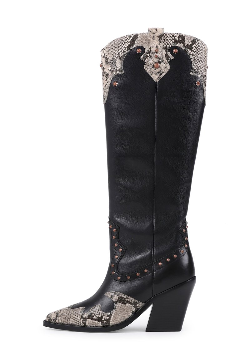 Bronx NEW KOLE - Biker-/cowboysaappaat - black/oatmilk/white