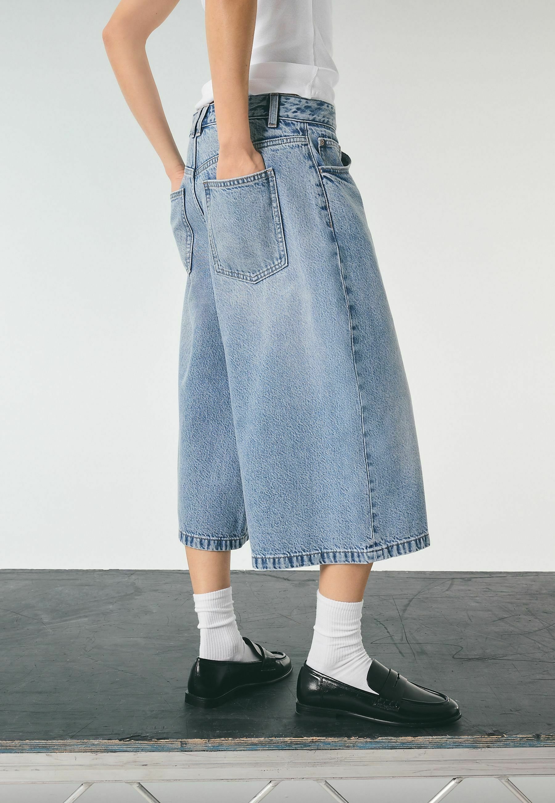 Next Denim shorts - mid blue denim/blue - Zalando