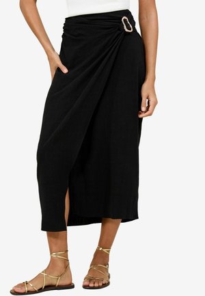 Lipsy TRIM DETAIL RUCHED - Suknja A kroja - black