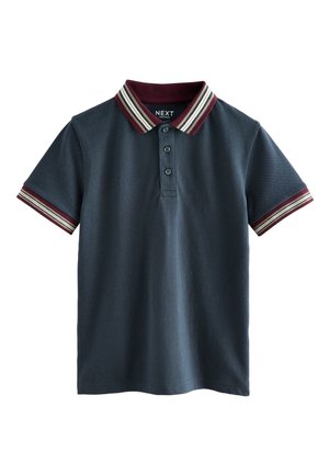 Next, REGULAR FIT - STRIPE TIPPED COLLAR SHORT SLEEVE  - Poloshirt - navy blue