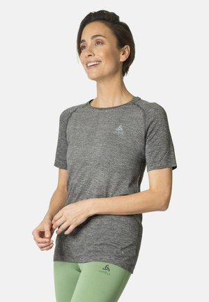 ESSENTIAL SEAMLESS - Sports T-shirt - stone grey melange