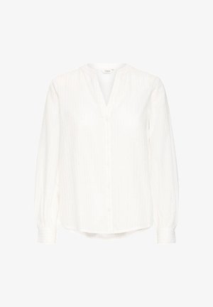 Valge pikakÄ“iselise sÄ‘rgi, V-kaeluse, nÄ‘ppuste sulgemise ja peente vertikaalsete triipudega. Valmistatud kergest kangast ja on mugava lõikega.