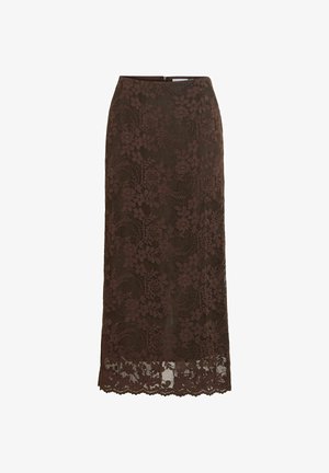 VILA, MAXI SKIRT VILORNA LACE - Maksiseelik - coffee bean