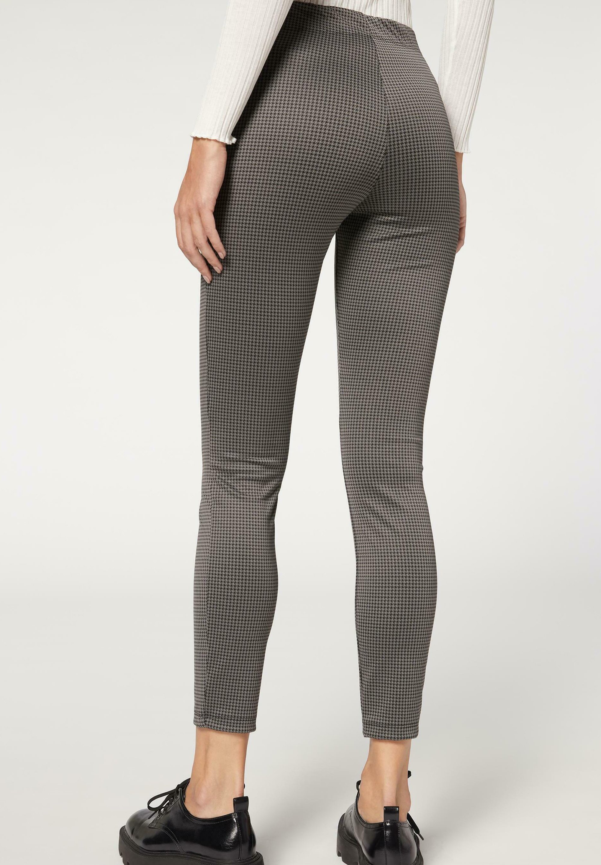 Calzedonia MIT HAHNENTRITTMUSTER - Leggings - grau grey houndstooth/grigio  - Zalando
