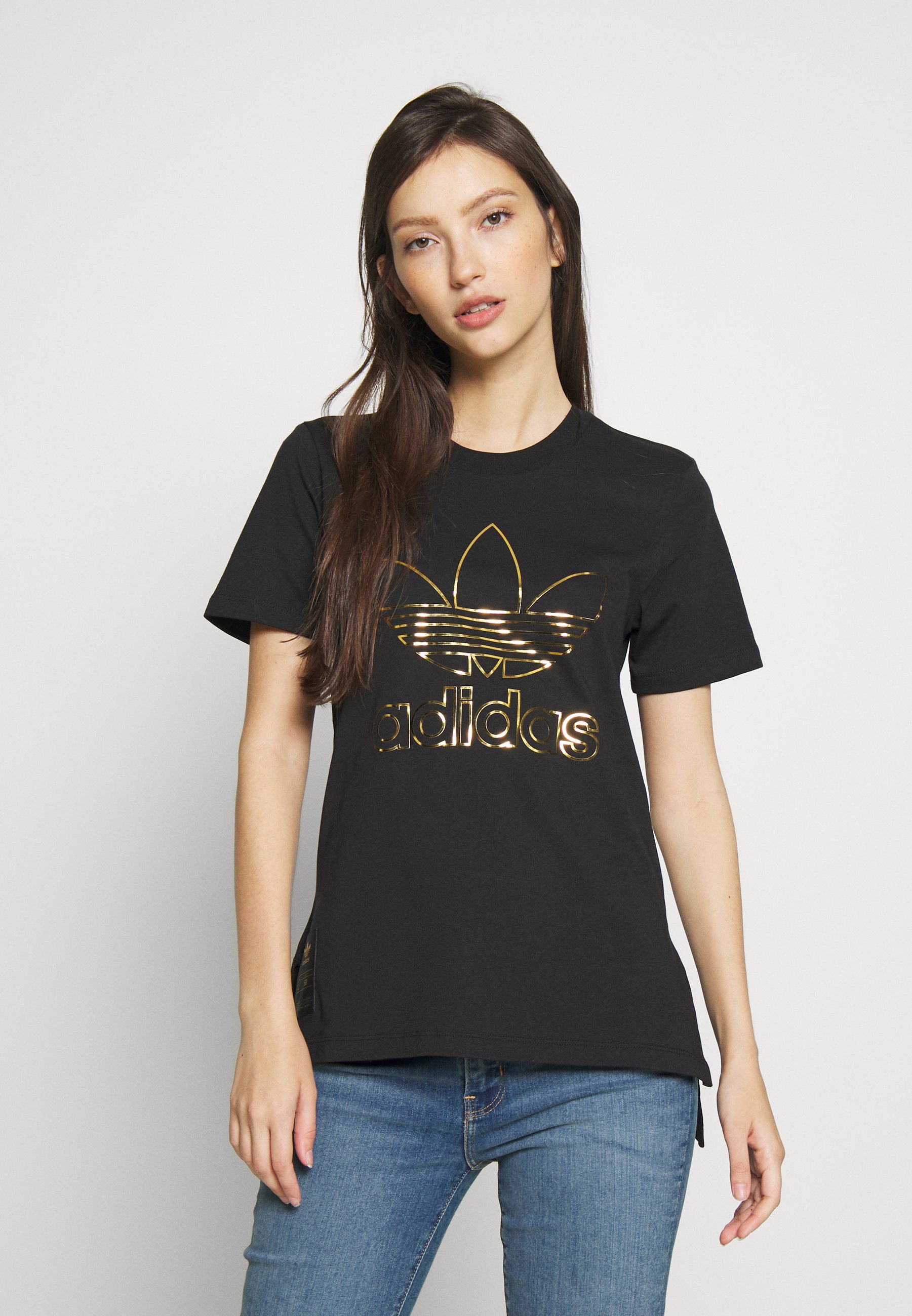adidas Originals TEE T shirts med print black Zalando.no adidas Originals FAKTEN TREFOIL SHORT SLEEVE TEE - T-shirts med print - black