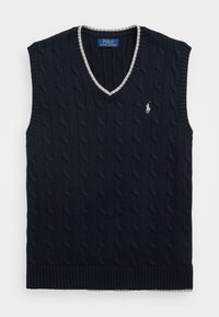 CABLE-KNIT COTTON SLEEVELESS JUMPER - Pullover - hunter navy