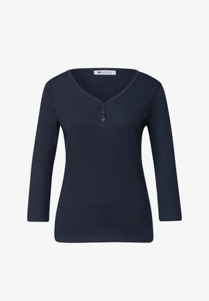 Street One, 3/4-SLEEVE SHIRT WITH BUTTON DETAIL - Langarmshirt - darkest blue