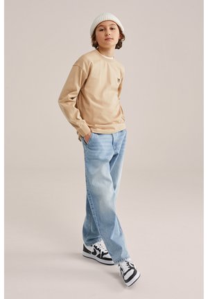 WE Fashion BLUE RIDGE - Maglietta a manica lunga - beige