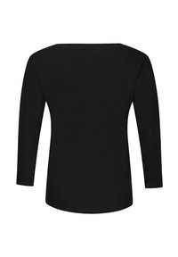 Top nero a maniche lunghe con scollatura rotonda, realizzato in un morbido miscuglio di cotone, con un design semplice e senza decorazioni visibili.