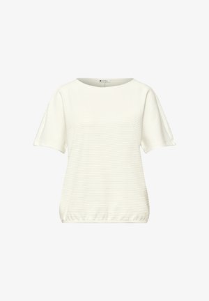 Street One, DROP-SHOULDER SHIRT WITH TEXTURE - T-shirts basic - off white