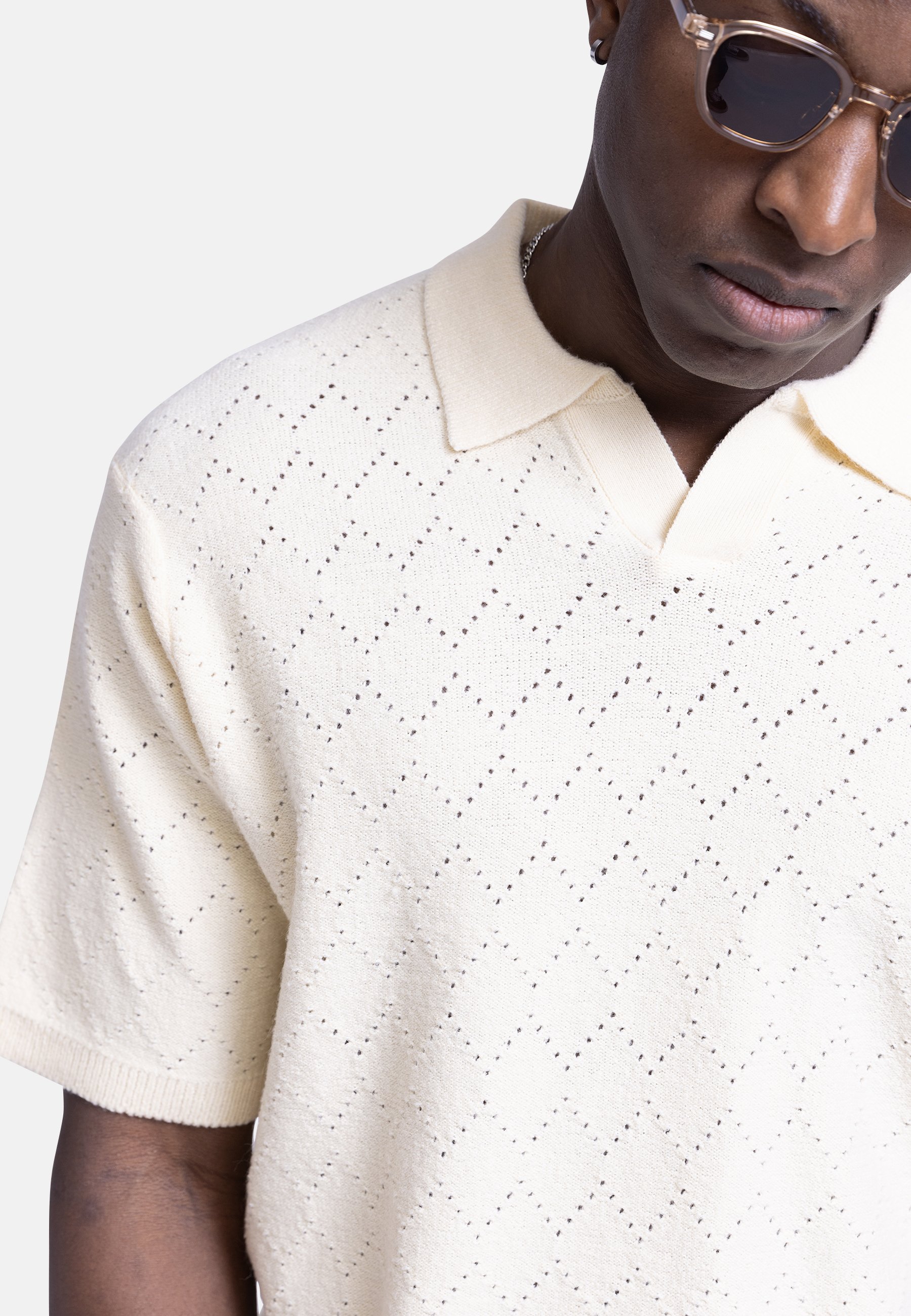 Redefined Rebel SALVATORE TEE - Polo shirt - pristine/off-white