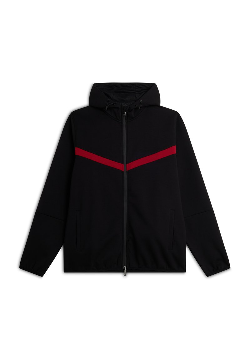Freddy CON CAPPUCCIO E ZIP DECORATA DA BANDA A CONTRASTO - Sudadera con cremallera - nero