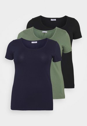 3er PACK - T-shirts - blue/green/black
