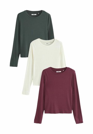 3 PACK - Langærmet T-shirt - wine ecru grey