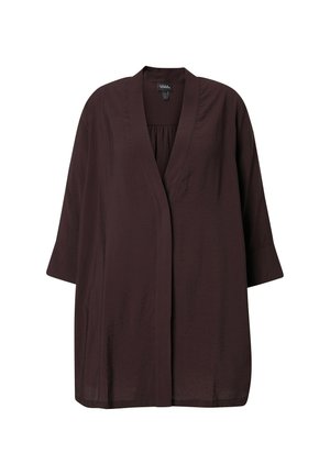 Ulla Popken V-NECK SNAP CLOSE - Cardigan - mahogany