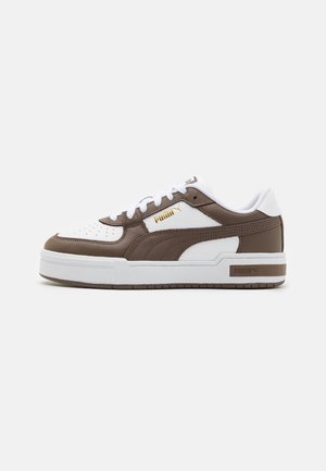 Puma PRO CLASSIC  - Trainers - white/espresso brown/team gold