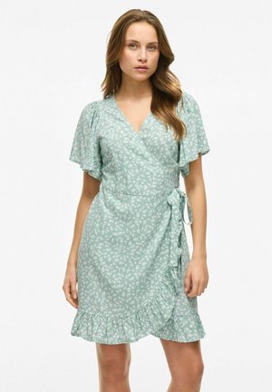VILA KURZARM - Freizeitkleid - green milieu