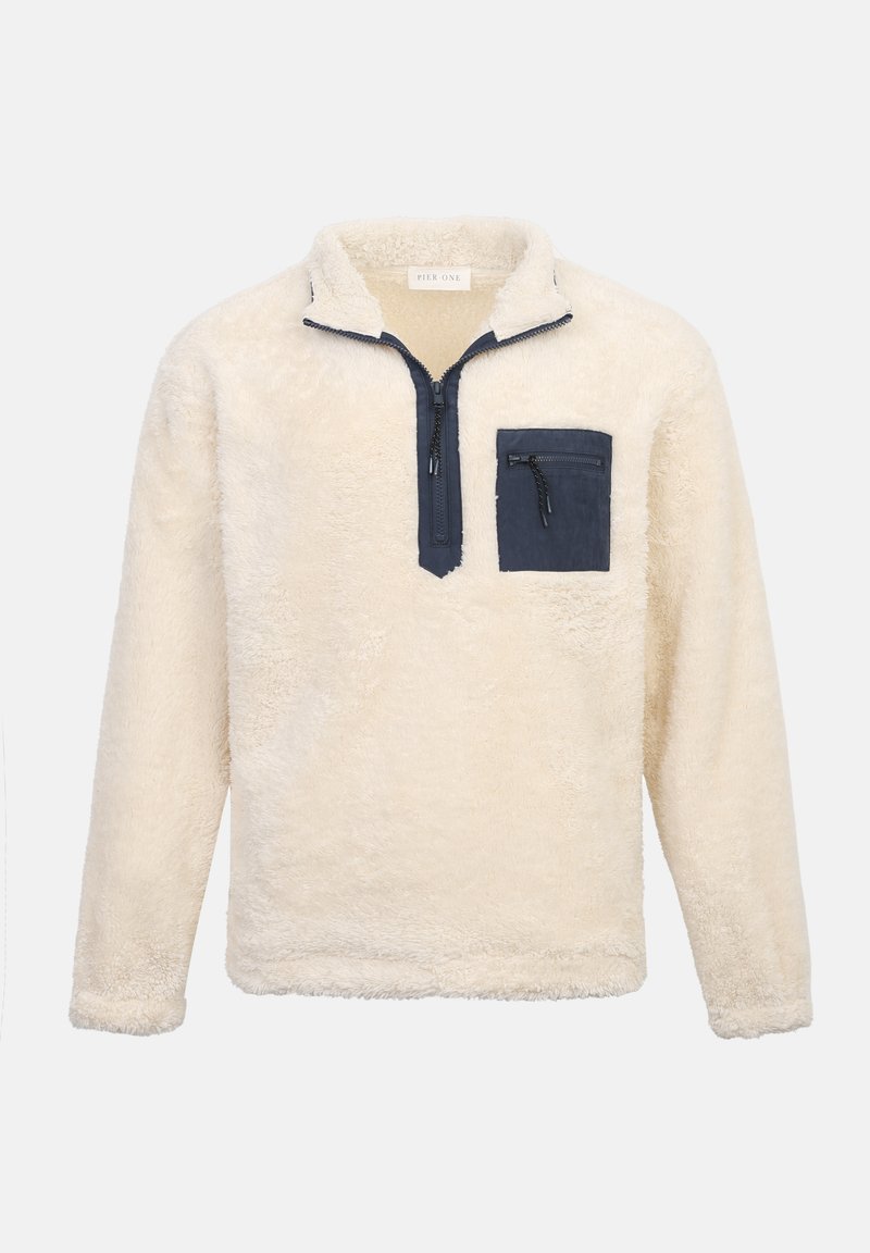 Pier One Fleece trui beige Pier One Fleece trui beige