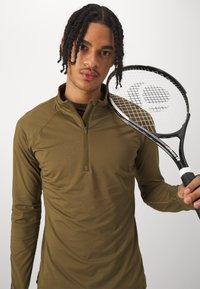 Björn Borg MIDLAYER HALF ZIP - Hosszú ujjú felső - dark olive