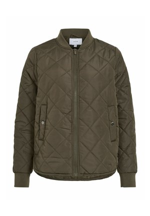 VILA, QUILTED JACKET VITATE ZIPPER - Blouson Bomber - forest night