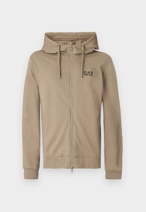 TRAIN CORE HOODIE UNISEX - Sweat zippé - roasted cashew