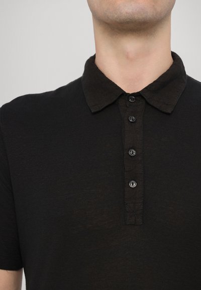 120% Lino SHORT SLEEVES - Polo - black solid