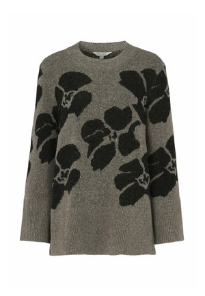 Cellbes of Sweden, FLORAL, JACQUARD-KNIT SWEATER - Strickpullover - brown black patterned