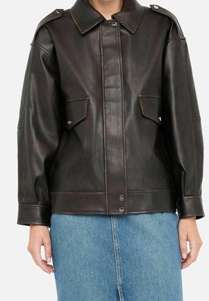 Imitatieleren jas - brown