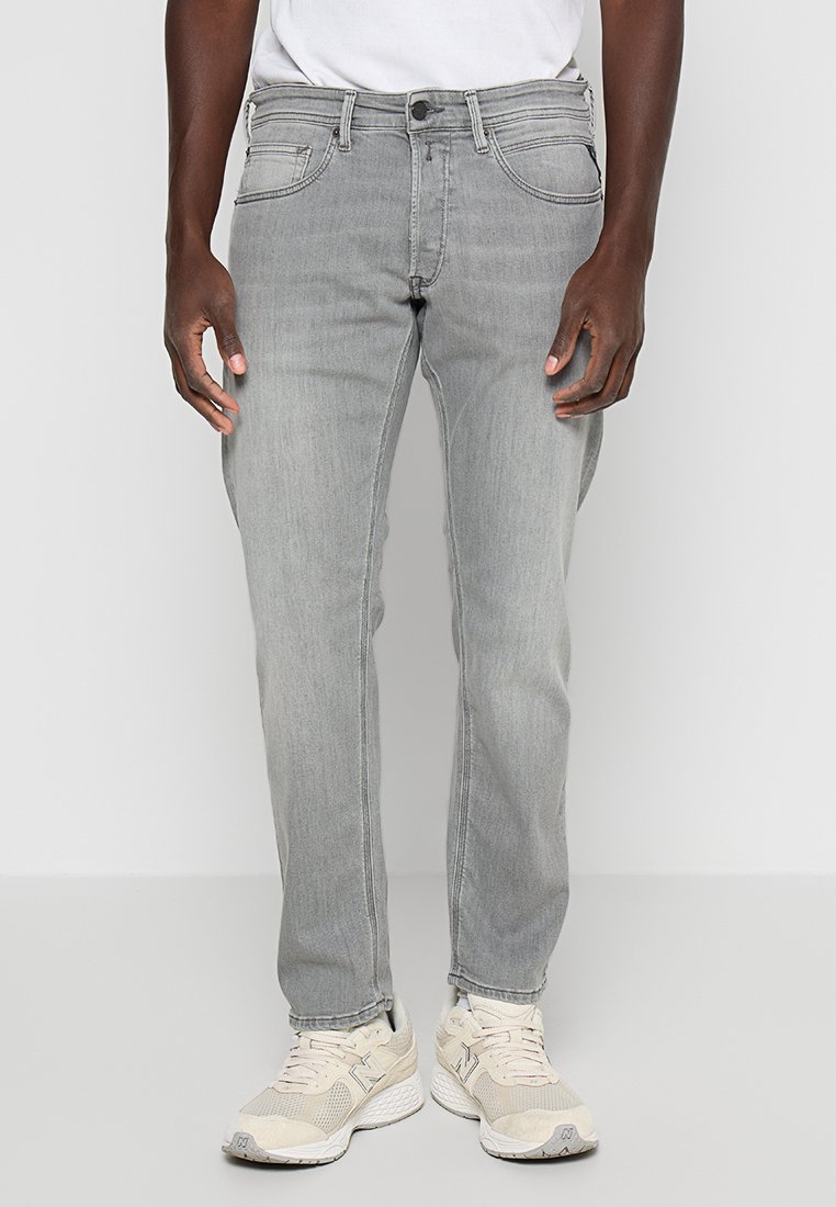 Replay Slim fit jeans lichtgrijs