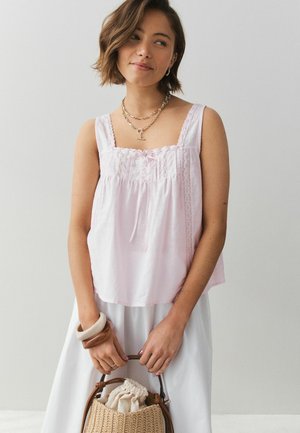Next, REGULAR FIT - LACE RIBBON TRIM CAMI TOP - Top - light pink