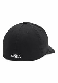 Must traditsioonilise kangaga must peakattega, millel on kõver ja piik. Tagaküljel on valge tikitud "UNDER ARMOUR" logo.