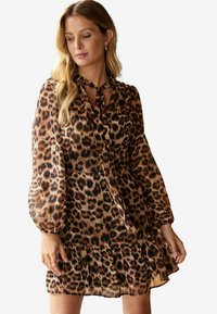 Friends Like These REGULAR FIT -TIE NECK - Denné šaty - brown animal