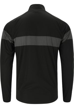 adidas Performance OWN - top ZIP - 1/2 Long THE pebble/grey sleeved silver RUN