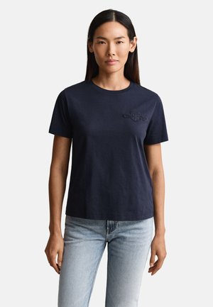 GANT TONAL SHIELD - Camiseta básica - evening blue