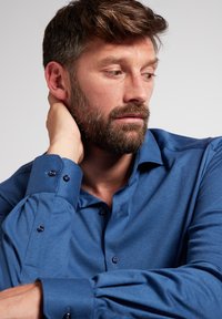 Eterna JERSEY SHIRT - MODERN FIT - Overhemd - blau meliert