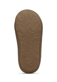 Braune Gummisohle mit strukturiertem Profil und dem eingravierten Wort "Naturino" sowie der Größenangabe "20".