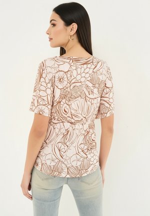 Camomilla Italia, SHANTAL - T-SHIRT - T-shirts print - white-brown