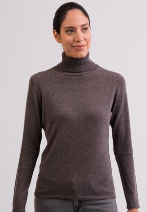 CASH-MERE ROLLKRAGEN PULLOVER - Neule - taupe melange