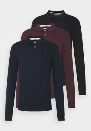 3 PACK - Polo - bordeaux /dark blue/black