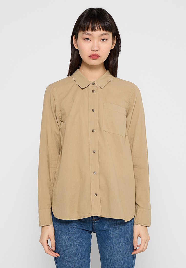 Tomorrow Overhemdblouse lichtbruin Tomorrow Overhemdblouse lichtbruin