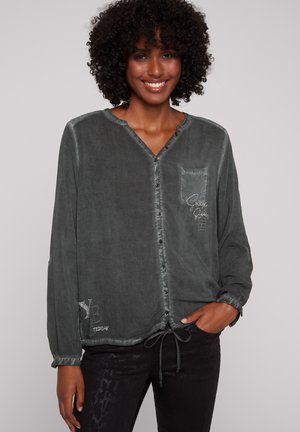 Soccx BELLY MIT RÜCKEN-ARTWORK - Bluse - black