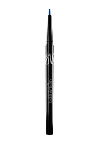 Eyeliner Max Factor Excess Intensity dans un stylo cylindrique noir avec une pointe effilée et un crayon bleu. Possède un logo argenté le long du corps.