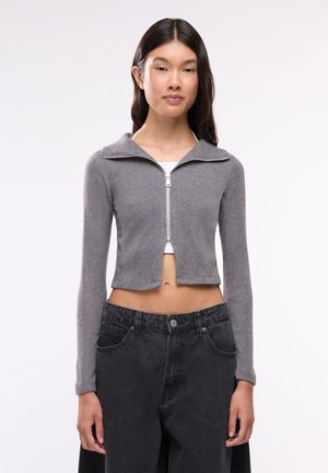Terranova, T-SHIRT TINTA UNITA - Cardigan - var grigio medio melange