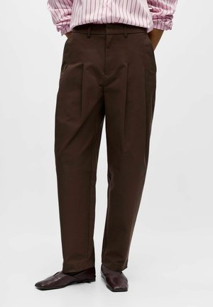 BUNDFALTEN - Auduma bikses - seal brown