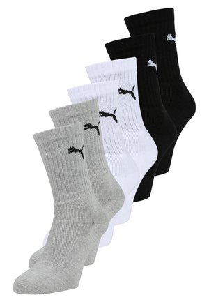 6 PACK - Sports socks - black/white/grey