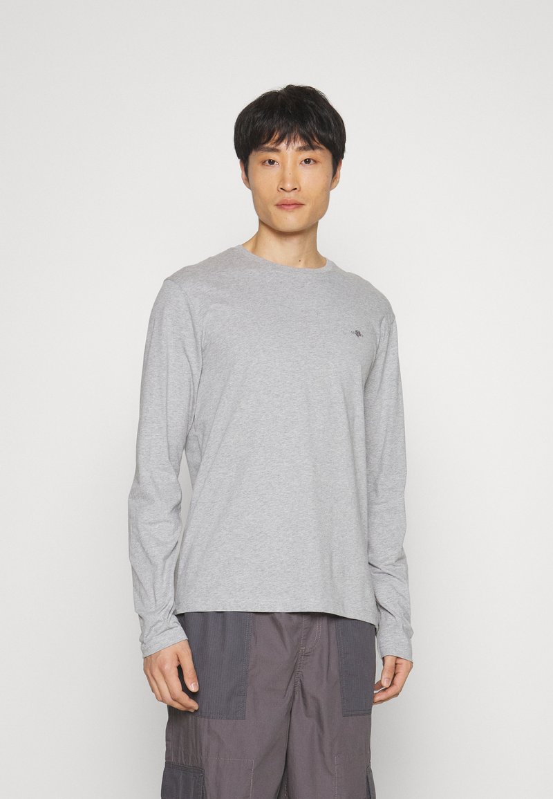 GANT - REG SHIELD - Langærmet T-shirt - grey melange, Forstør