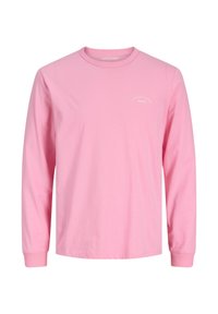 Πουκάμισο με μακριά μανίκια σε ανοιχτό ροζ ύφασμα, με στρογγυλή λαιμόκοψη και διακριτική λευκή λεπτομέρεια με λογότυπο στο στήθος. Ομαλή υφή, άνετη εφαρμογή.