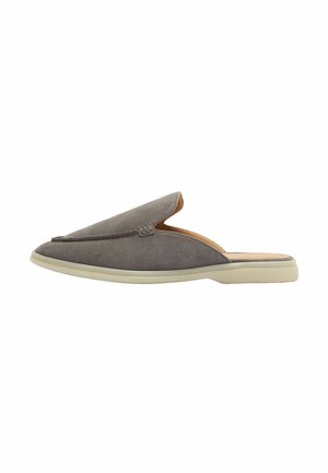 Pantolette flach - grey - suede
