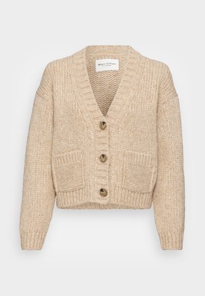 CARDIGAN LONGSLEEVE V NECK BUTTON CLOSURE - Cardigan - frosty sand melange